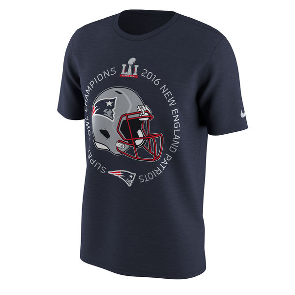 New England Patriots Nike Super Bowl LI Champions Celebration Helmet T-Shirt - Navy